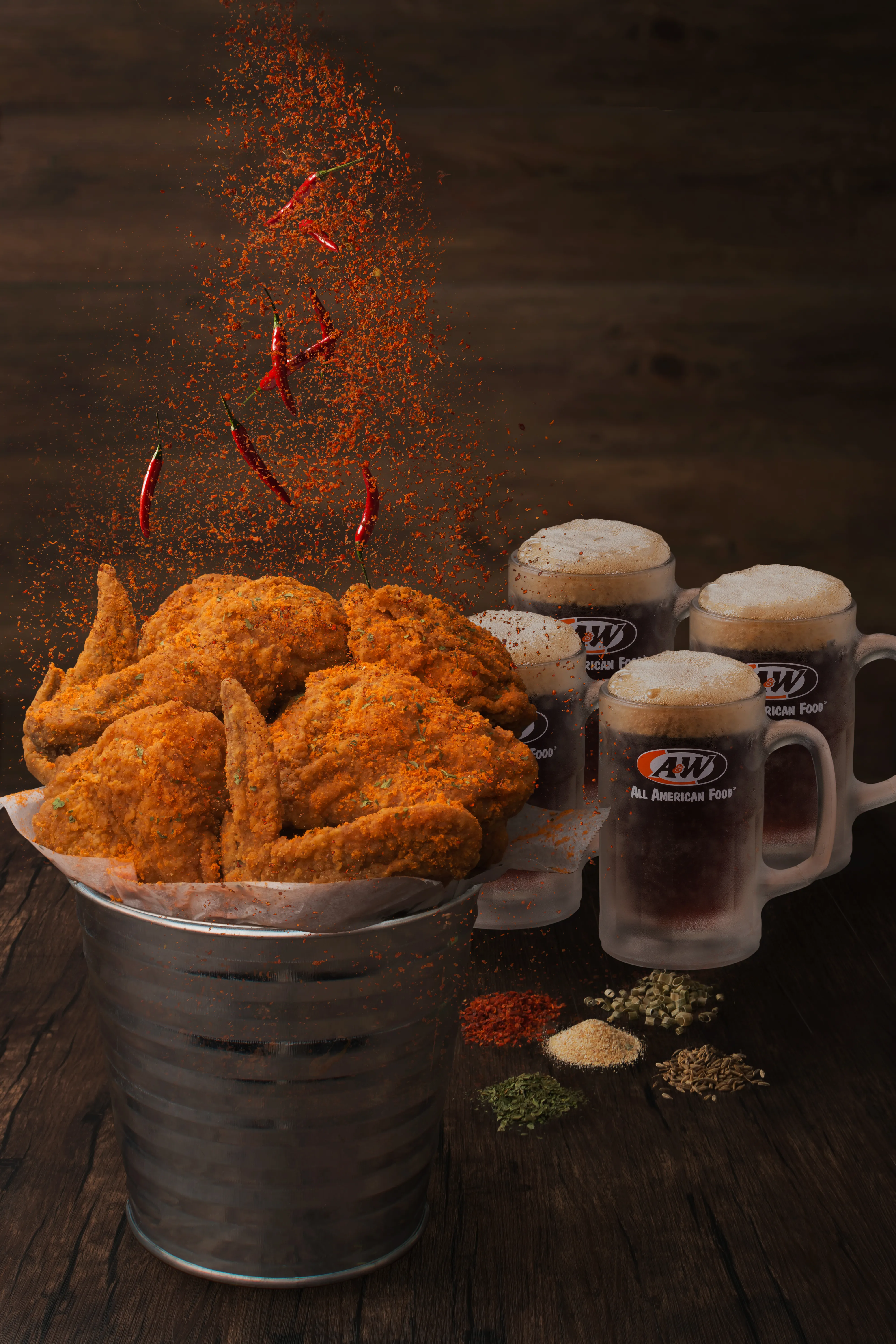 Campaign hero food photograph with strong colour contrast
